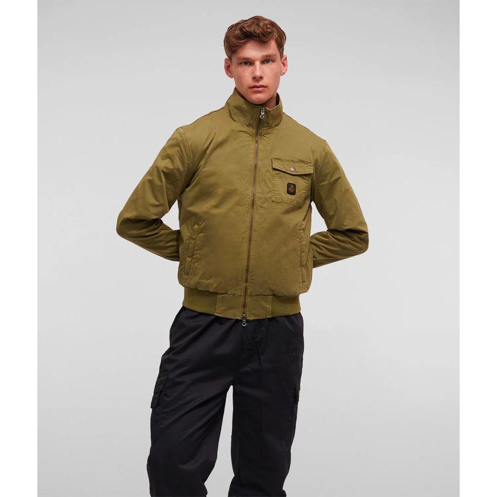 Refrigiwear Elegant Green Cotton Bomber Jacket for Men elegant-green-cotton-bomber-jacket-for-men