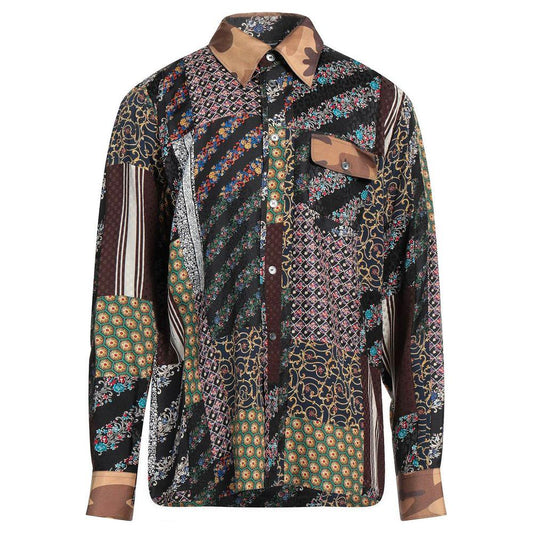 Dolce & Gabbana | Elegant Multicolor Silk Men's Shirt| McRichard Designer Brands   
