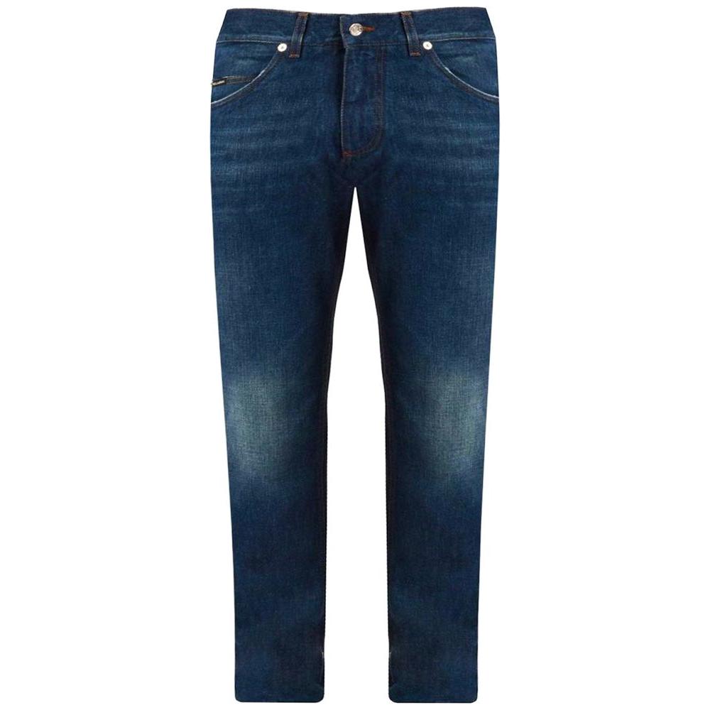Dolce & Gabbana Blue Cotton Jeans & Pant blue-cotton-jeans-pant-26