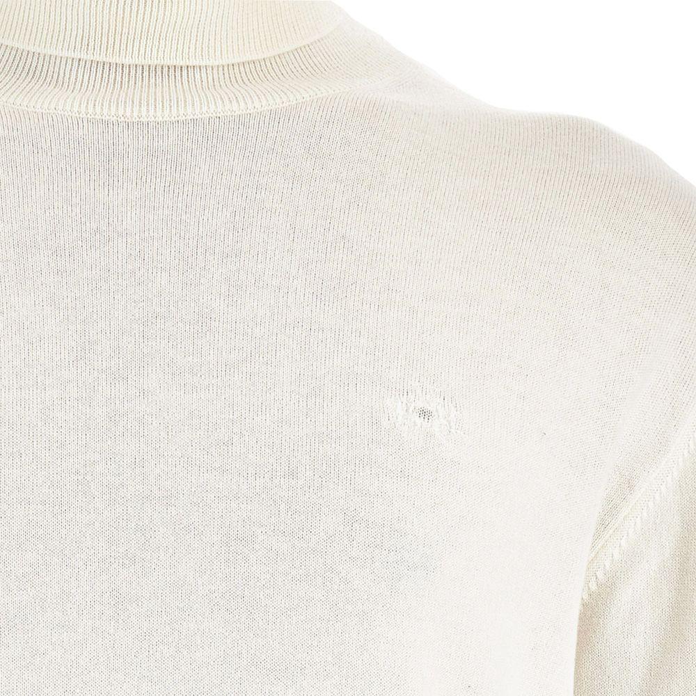 La Martina White Cotton Sweater white-cotton-sweater-12