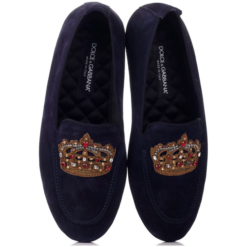 Blue Leather Di Calfskin Loafer Dolce & Gabbana