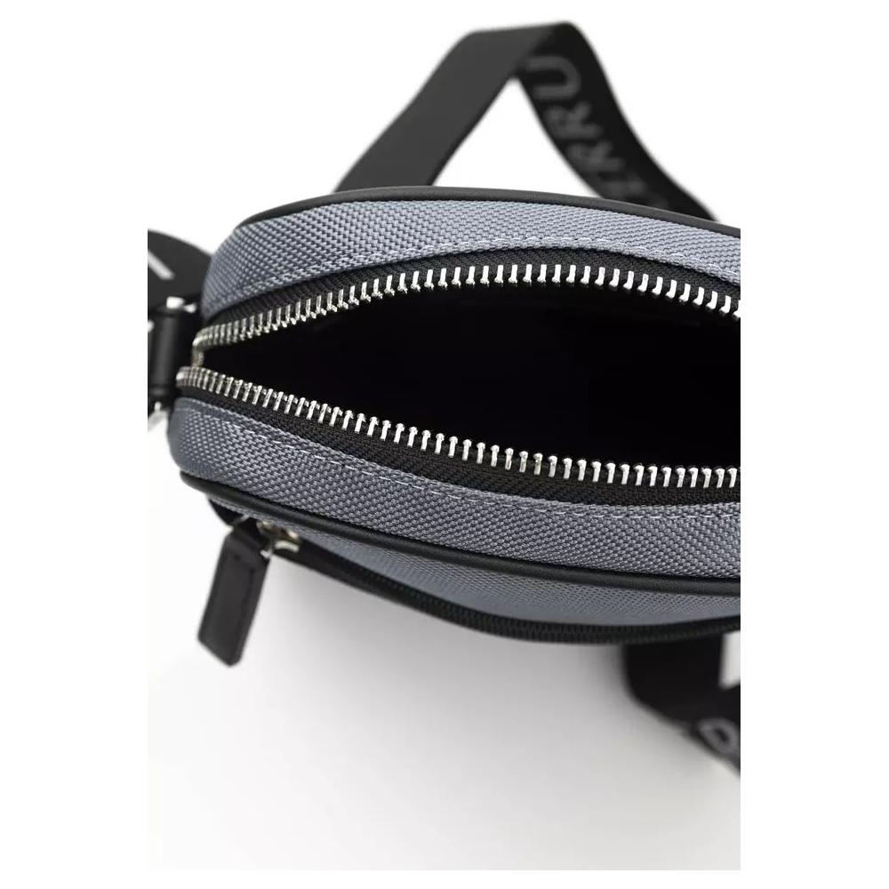 Chic Gray Nylon-Leather Messenger Handbag Cerruti 1881