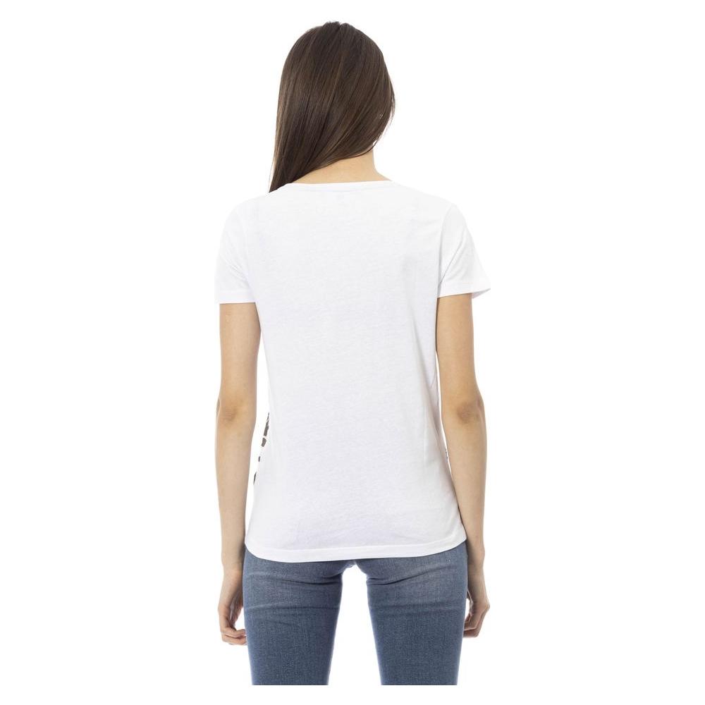 Trussardi Action Chic White Short Sleeve Round Neck Tee white-cotton-tops-t-shirt-17