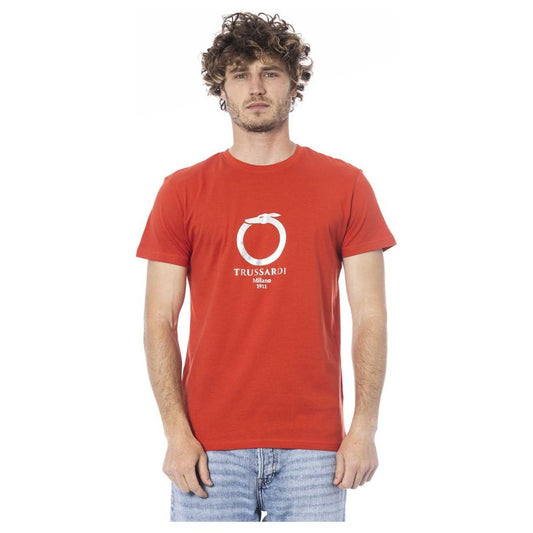 Trussardi Beachwear Red Cotton T-Shirt red-cotton-t-shirt-8