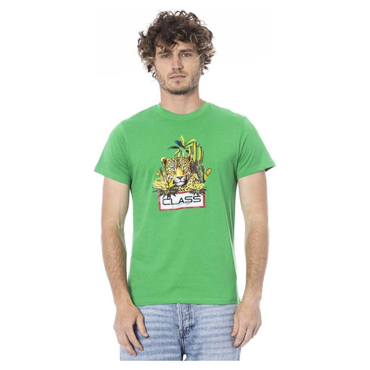 Cavalli Class Green Cotton T-Shirt green-cotton-t-shirt-23