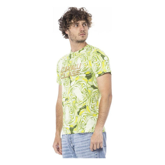 Cavalli Class Green Cotton T-Shirt green-cotton-t-shirt-22