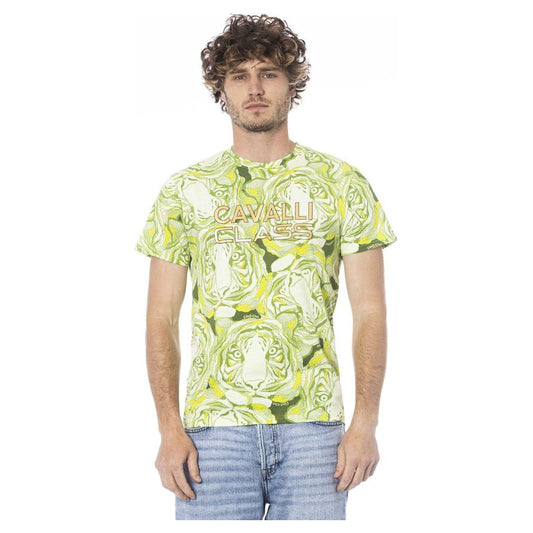 Cavalli Class Green Cotton T-Shirt green-cotton-t-shirt-22