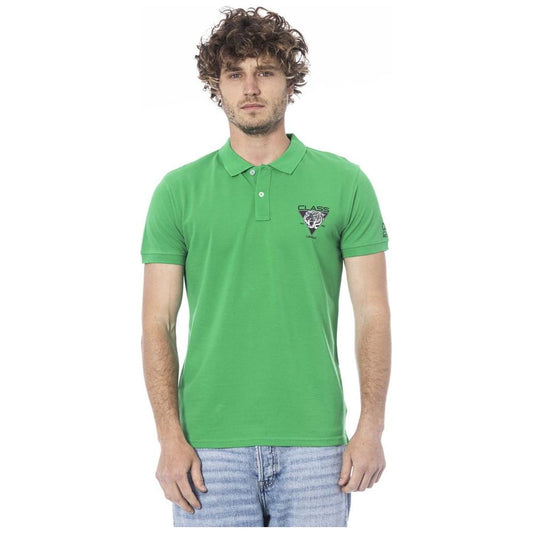 Cavalli Class Green Cotton Polo Shirt green-cotton-polo-shirt-11