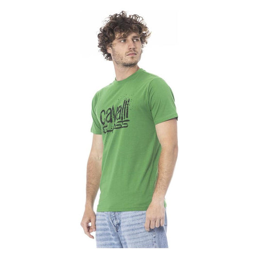 Cavalli Class Green Cotton T-Shirt green-cotton-t-shirt-19