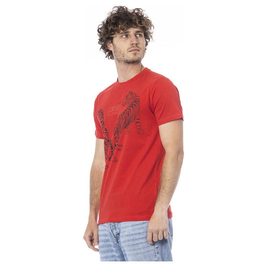 Cavalli Class Red Cotton T-Shirt red-cotton-t-shirt-12