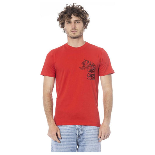 Cavalli Class Red Cotton T-Shirt red-cotton-t-shirt-11