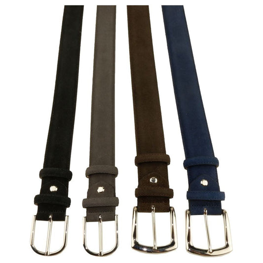 Elegant Quad of Suede Calfskin Belts Made in Italy