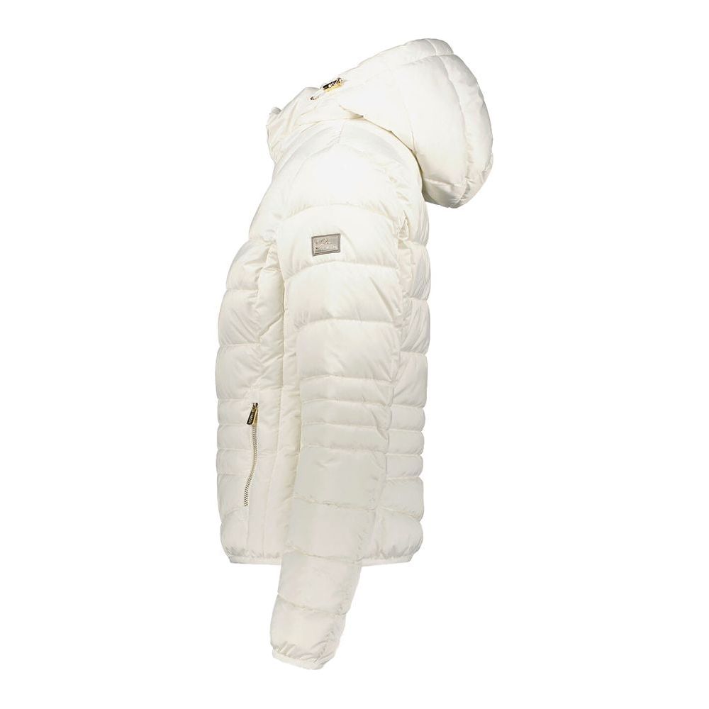 Yes Zee Chic White Short Down Jacket with Hood chic-white-short-down-jacket-with-hood