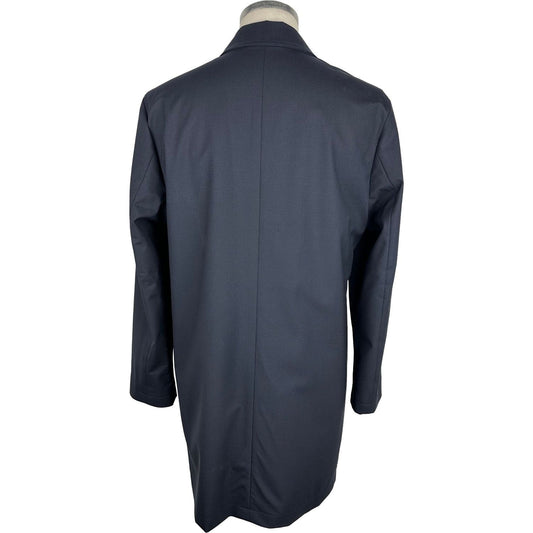 Made in Italy Elegant Blue Virgin Wool Trench Coat elegant-blue-virgin-wool-trench-coat