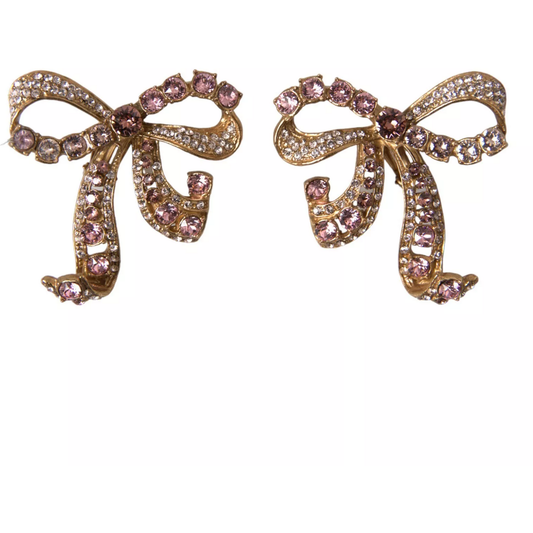 Gold Brass Pink Clear Crystal Bow Fiocchi Christmas Dolce & Gabbana