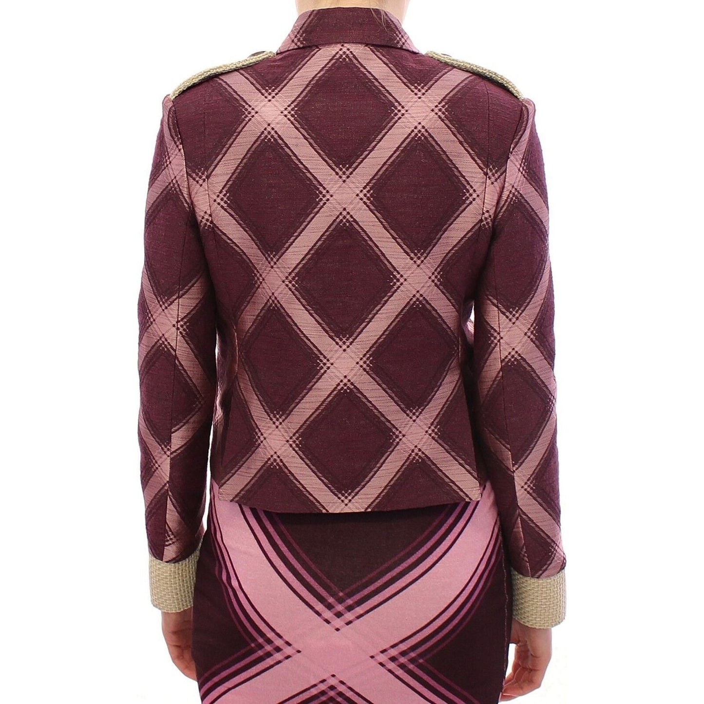 House of Holland | Elegant Multicolor Check Print Jacket| McRichard Designer Brands   