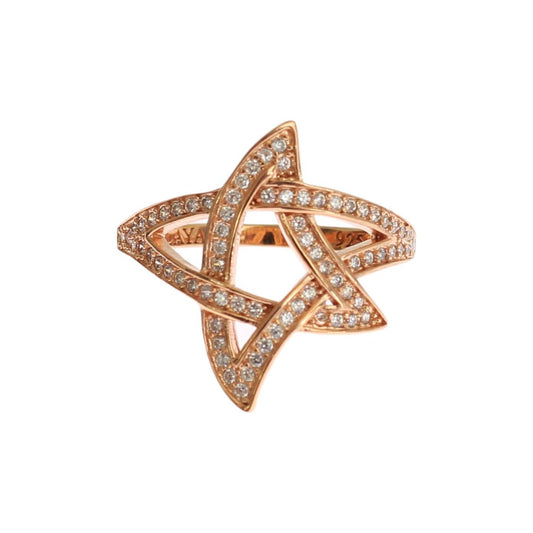 Ring Pink Gold Plated Silver CZ Crystal Ring Nialaya