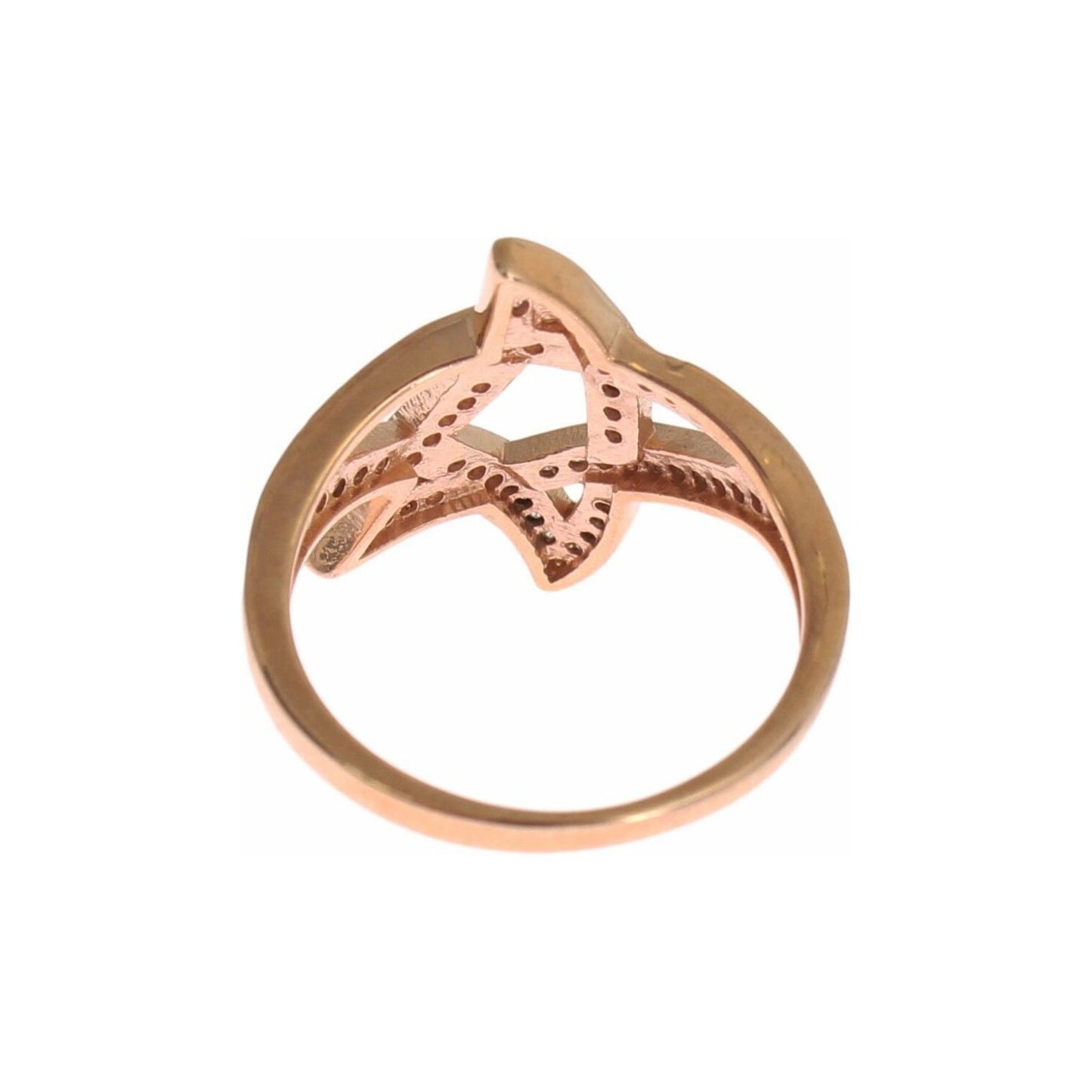 Ring Pink Gold Plated Silver CZ Crystal Ring Nialaya