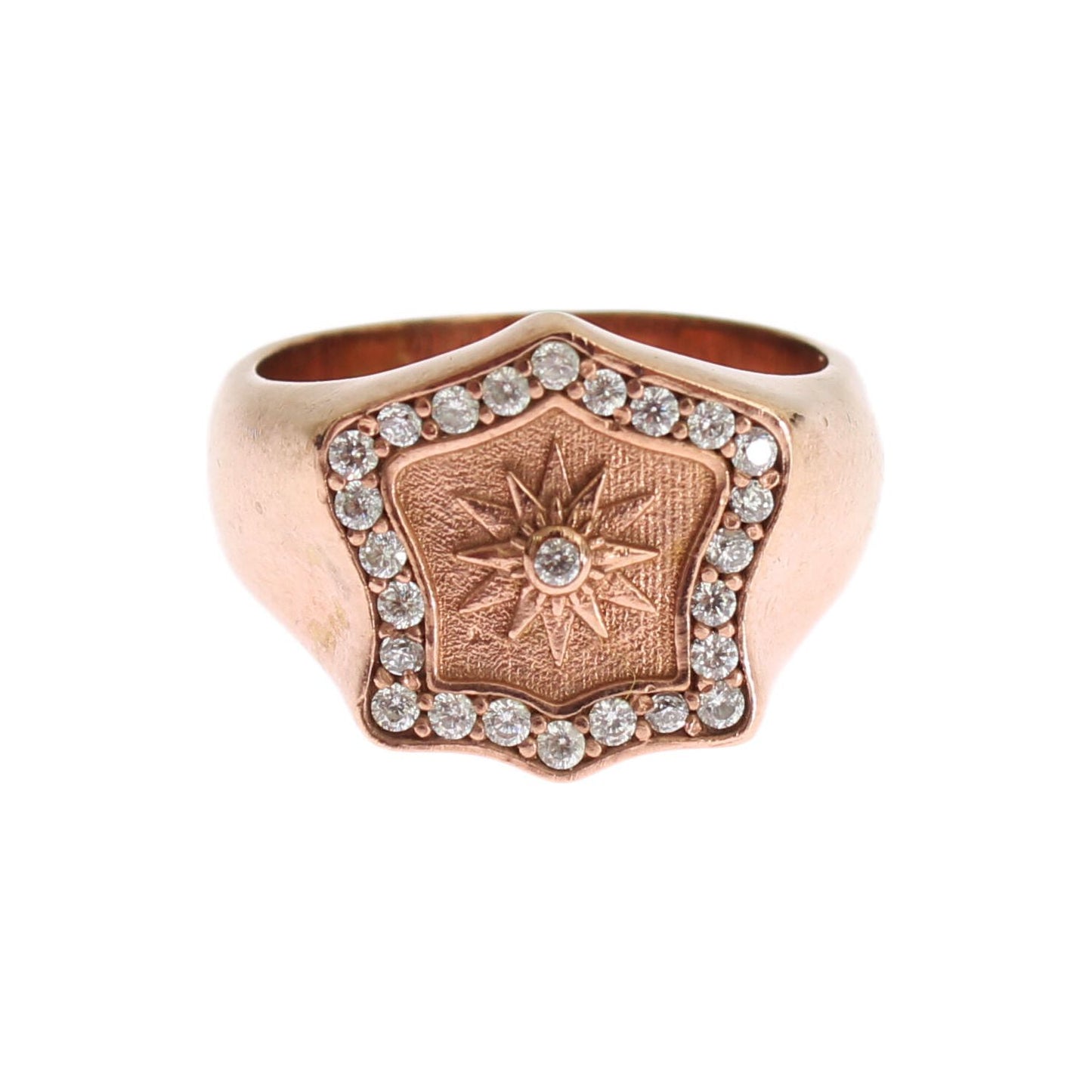 Chic Pink Gold Plated Sterling Silver Ring Nialaya