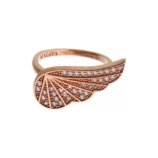 Ring Elegant Pink Gold CZ Crystal Ring Nialaya