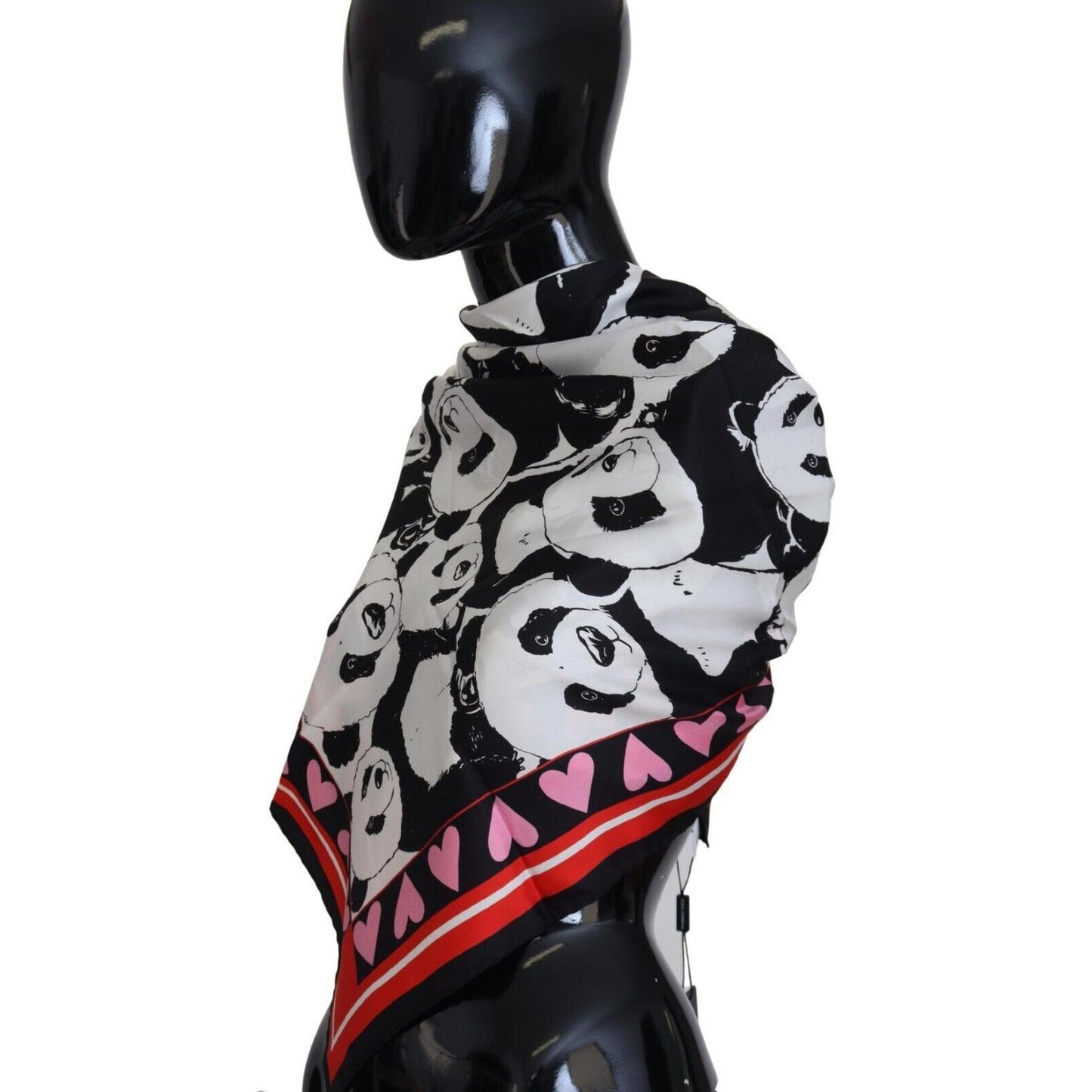 Elegant Panda Print Silk Scarf