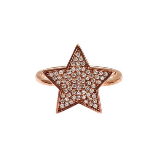 Ring Dazzling Pink Gold Plated Sterling Silver CZ Ring Nialaya