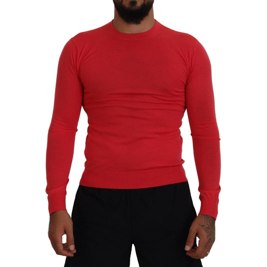 Dsquared² Red Wool Long Sleeves Crewneck Pullover Sweater red-wool-long-sleeves-crewneck-pullover-sweater