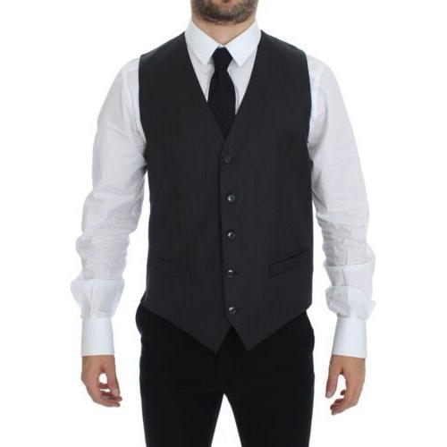 Dolce & Gabbana Elegant Gray Wool Formal Vest gray-wool-formal-dress-vest-gilet-weste-1