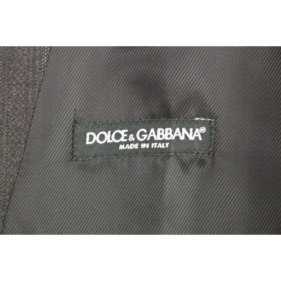 Dolce & Gabbana Elegant Striped Gray Dress Vest gray-striped-wool-logo-vest-gilet-weste
