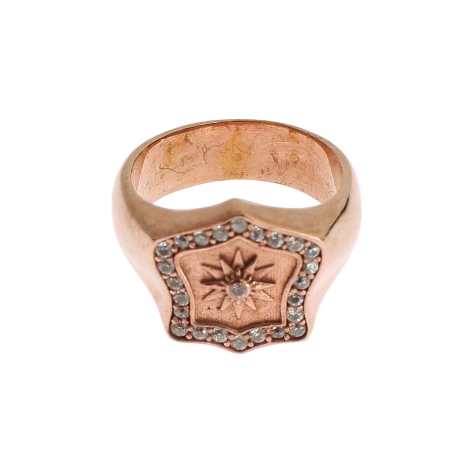 Chic Pink Gold Plated Sterling Silver Ring Nialaya