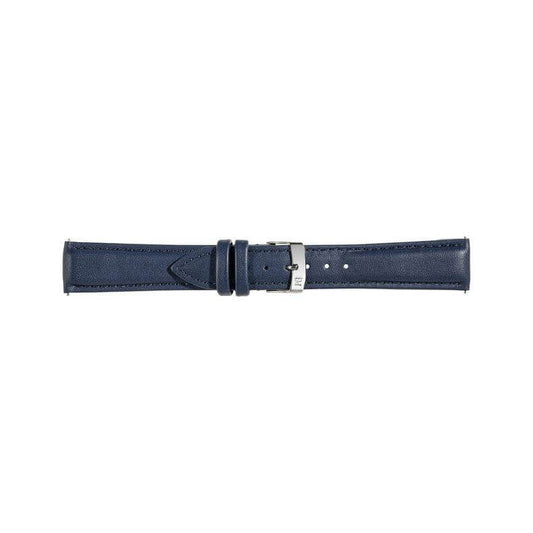 Navy blue Morellato leather watch strap, model A01D5050C47061CR14, made in Italy with a silver buckle.