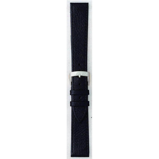 Black MORELLATO leather watch strap, model A01K0753333019CR20, made in Italy, showcasing sleek design and quality craftsmanship.
