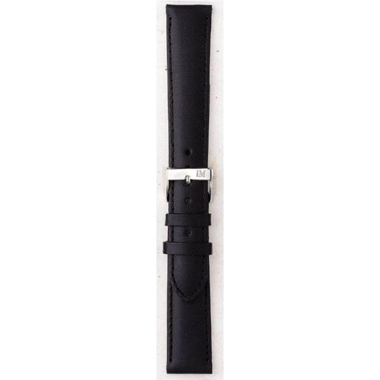 Alt Tag: MORELLATO leather watch strap, black color, model A01W0969087019CR14, made in Italy.