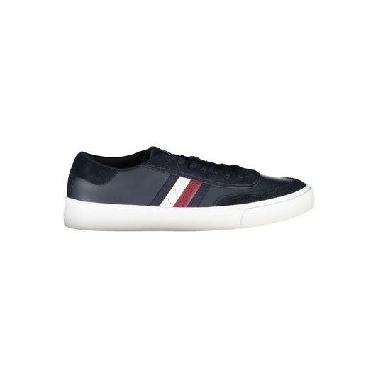 Tommy Hilfiger | Sleek Blue Lace-Up Sneakers with Contrast Accents| McRichard Designer Brands   