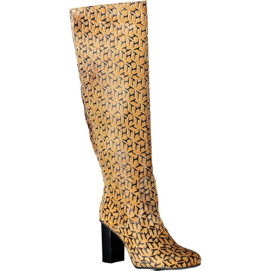 Tommy Hilfiger | Chic Beige High Boots with Contrast Details| McRichard Designer Brands   