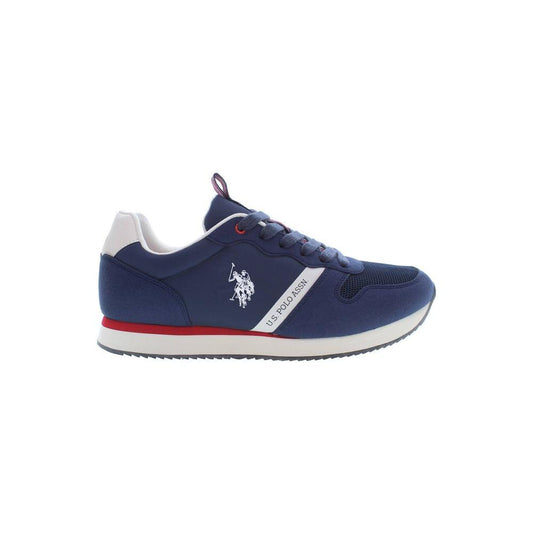 U.S. POLO ASSN. blue polyester sneaker with laces, contrasting details, and logo branding