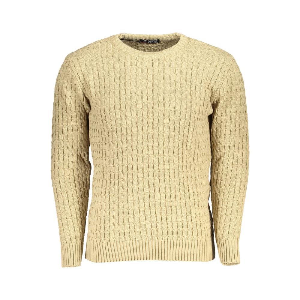 U.S. Grand Polo Beige Twisted Crew Neck Sweater beige-twisted-crew-neck-sweater