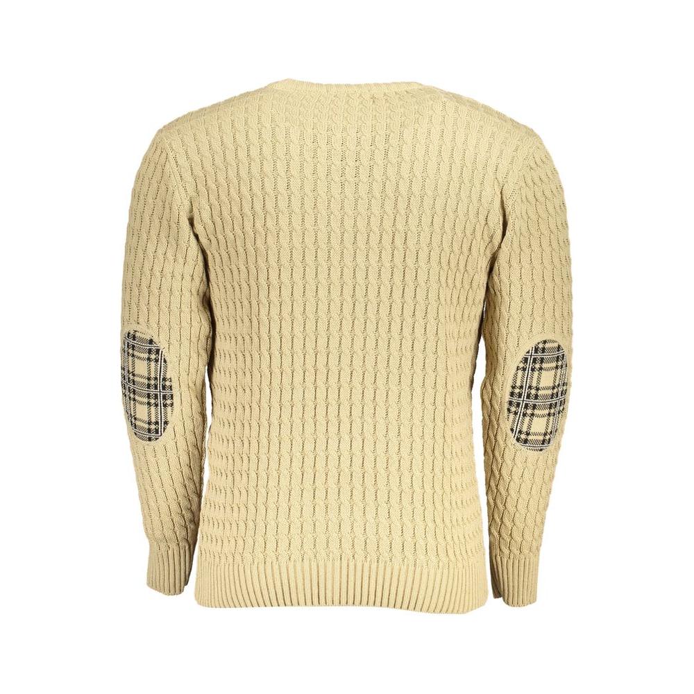 U.S. Grand Polo Beige Twisted Crew Neck Sweater beige-twisted-crew-neck-sweater