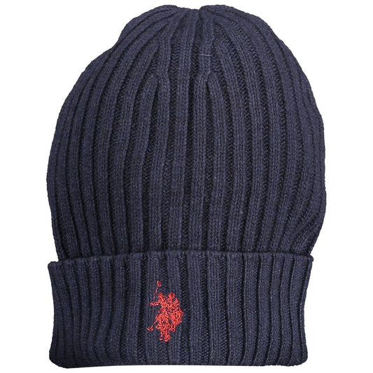Embroidered Logo Wool Cap in Blue U.S. POLO ASSN.