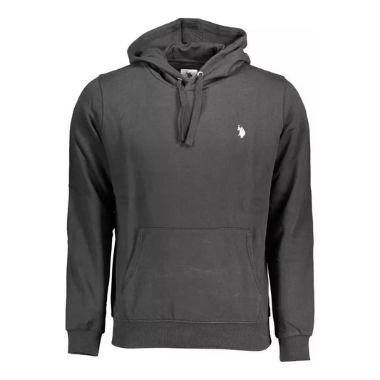 U.S. POLO ASSN. Chic Black Cotton Hoodie with Embroidered Logo chic-black-cotton-hoodie-with-embroidered-logo