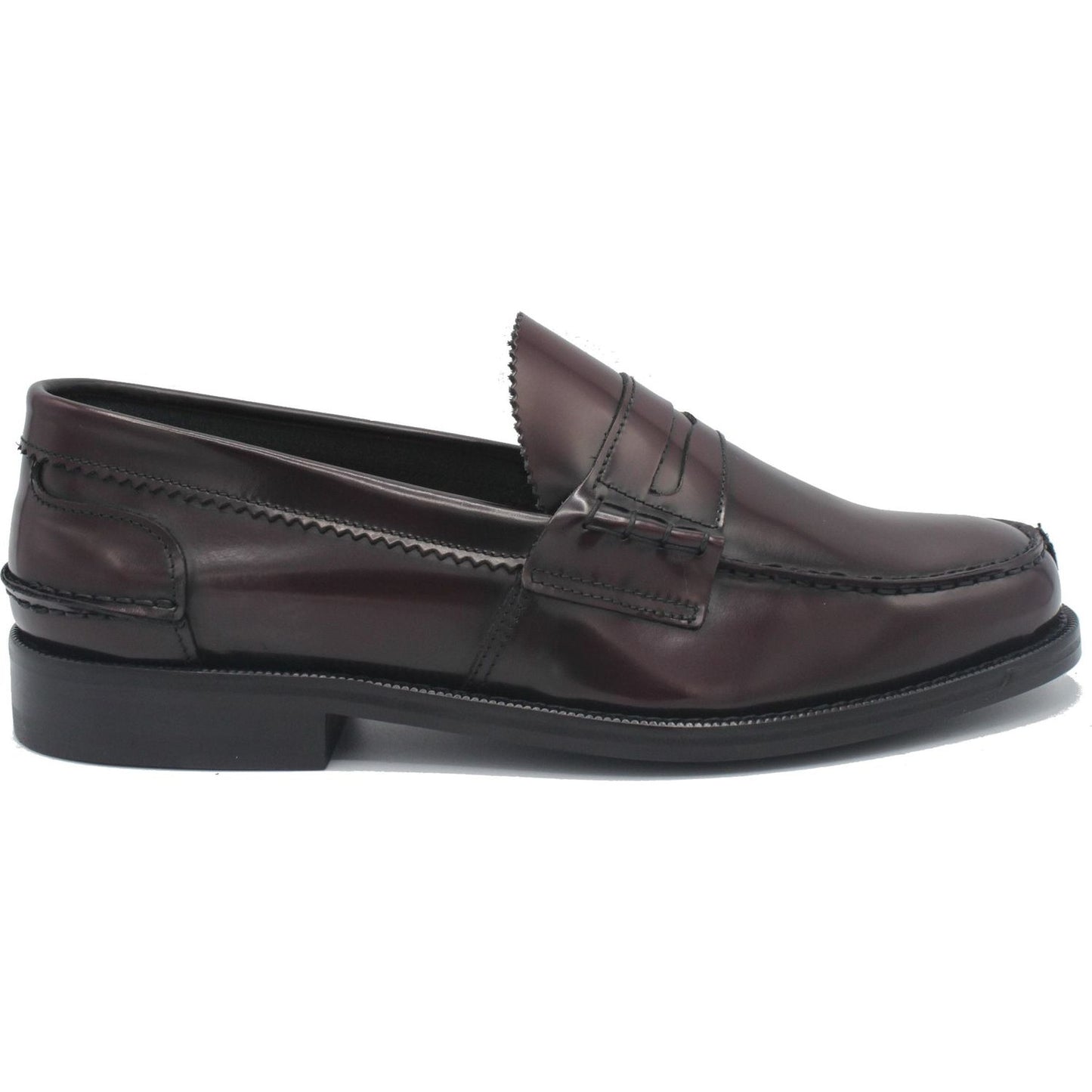 Saxone of Scotland Bordeaux Spazzolato Leather Mens Loafers Shoes bordeaux-spazzolato-leather-mens-loafers-shoes