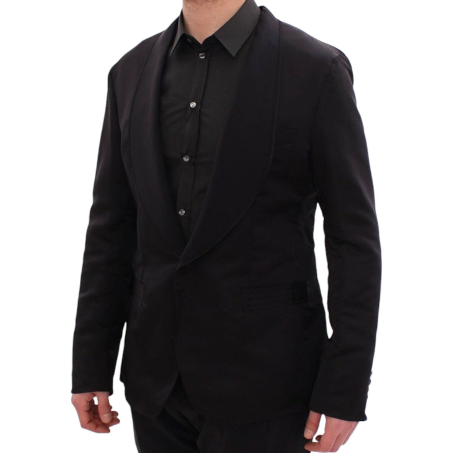 Dolce & Gabbana Elegant Black Silk Slim Fit Blazer black-silk-slim-fit-blazer-1 12884-black-silk-slim-fit-blazer-2-1-scaled-cd4b9a7d-ab1.jpg