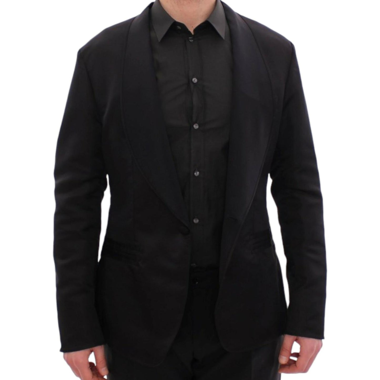Dolce & Gabbana Elegant Black Silk Slim Fit Blazer black-silk-slim-fit-blazer-1 12884-black-silk-slim-fit-blazer-2-4-scaled-d8c1c380-508.jpg