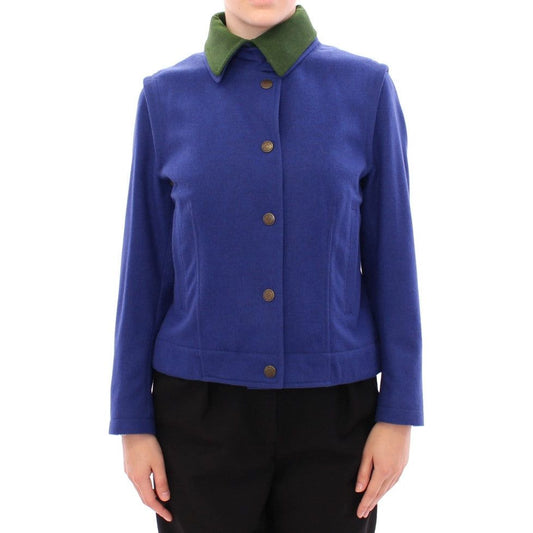 Andrea Incontri Elegant Blue Wool Jacket with Removable Collar habsburg-blue-green-wool-jacket-coat Coats & Jackets 148686-habsburg-blue-green-wool-jacket-coat.jpg