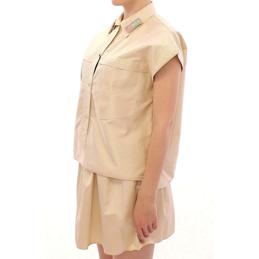 Andrea Incontri Elegant Beige Blouse Tank Top beige-sleeveless-blouse-top 148837-beige-sleeveless-blouse-top-1.jpg