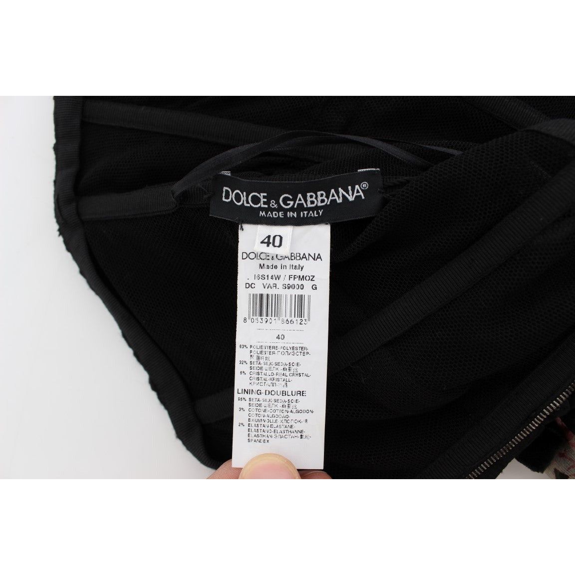 Dolce & Gabbana Multicolor Rose & Key Print Maxi Dress with Crystal black-key-print-silk-crystal-brooch-dress WOMAN DRESSES 180939-black-key-print-silk-crystal-brooch-dress-6.jpg