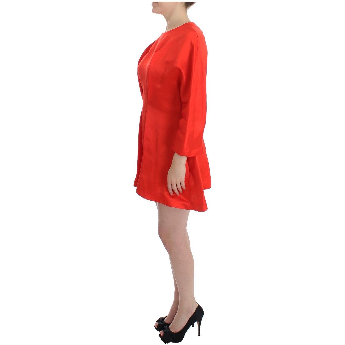 Fyodor Golan Radiant Red Linen Blend Artisan Dress red-mini-linen-3-4-sleeve-sheath-dress 185328-red-mini-linen-34-sleeve-sheath-dress-1.jpg