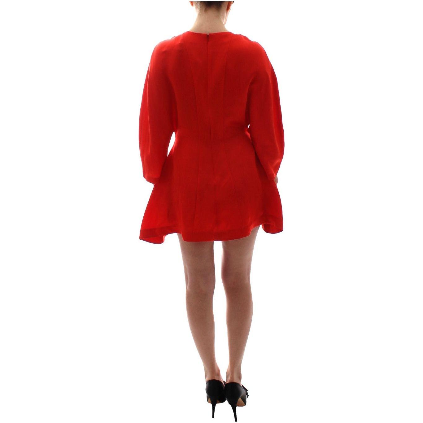 Fyodor Golan Radiant Red Linen Blend Artisan Dress red-mini-linen-3-4-sleeve-sheath-dress 185328-red-mini-linen-34-sleeve-sheath-dress-2.jpg