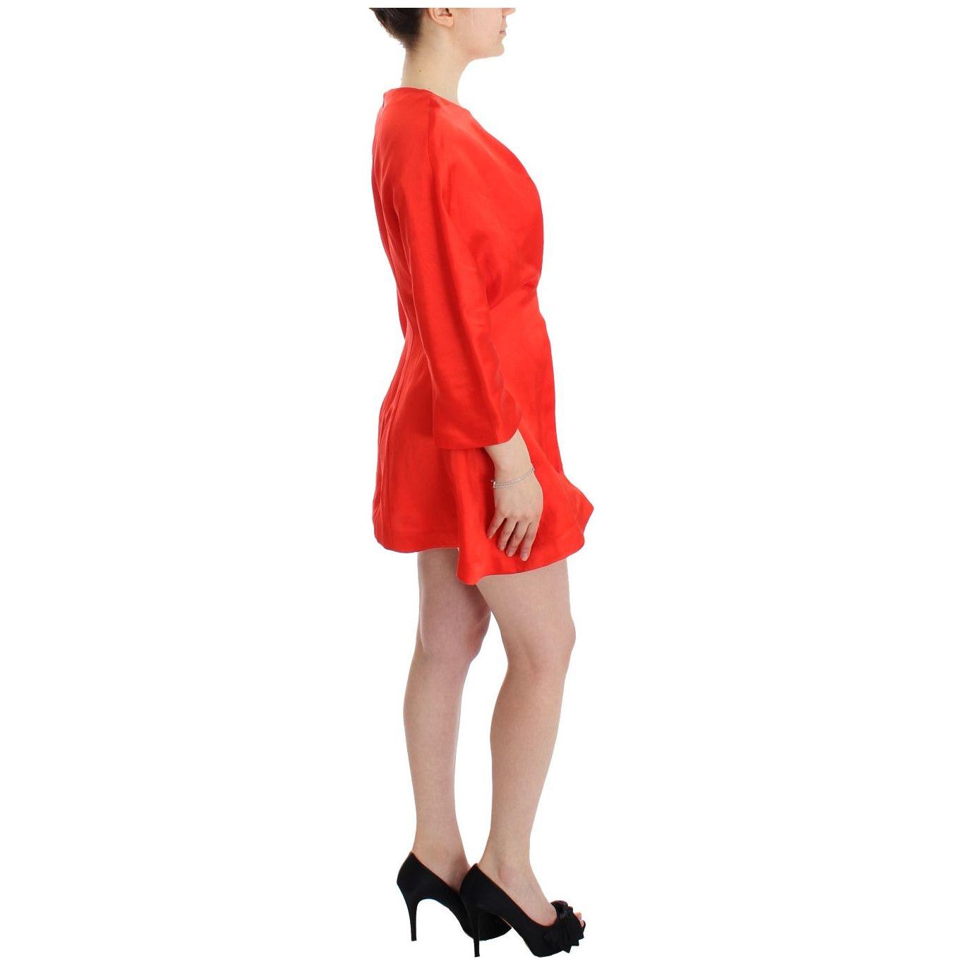 Fyodor Golan Radiant Red Linen Blend Artisan Dress red-mini-linen-3-4-sleeve-sheath-dress 185328-red-mini-linen-34-sleeve-sheath-dress-3.jpg