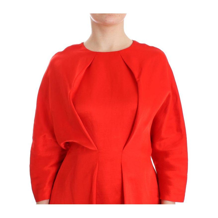 Fyodor Golan Radiant Red Linen Blend Artisan Dress red-mini-linen-3-4-sleeve-sheath-dress 185328-red-mini-linen-34-sleeve-sheath-dress-4.jpg